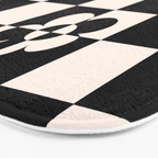 Mid century modern geometric black and white pattern Bath Mat Gallery Image 3