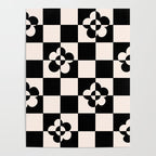 Mid century modern geometric black and white pattern Poster Gallery Image 4