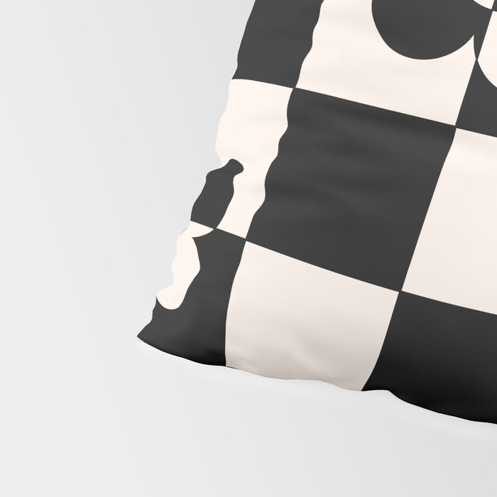Mid century modern geometric black and white pattern Pillow Sham Gallery Image 4