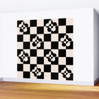 Mid century modern geometric black and white pattern Wall Mural Gallery Image 2