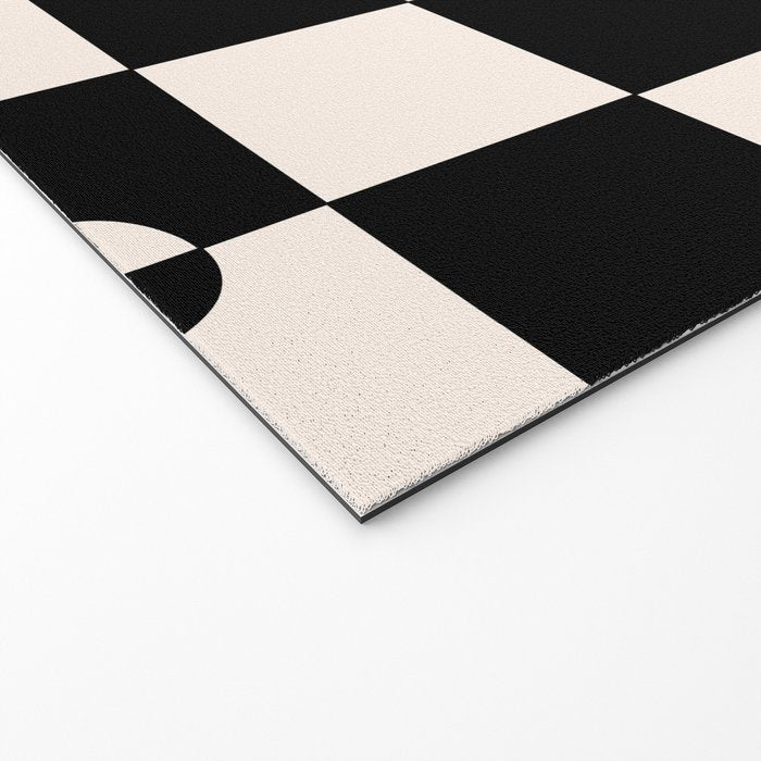 Mid century modern geometric black and white pattern Welcome Mat Gallery Image 2