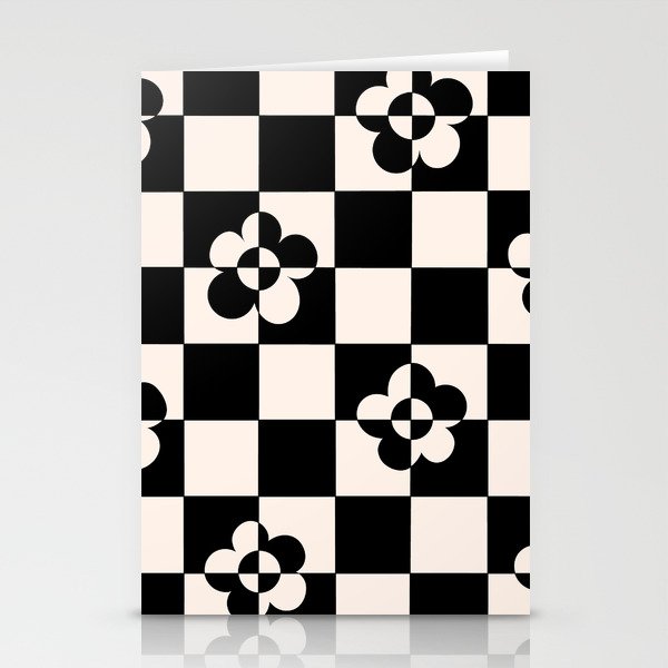 Mid century modern geometric black and white pattern Stationery Card Gallery Image 2