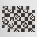 Mid century modern geometric black and white pattern Placemat Gallery Image 1