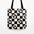 Mid century modern geometric black and white pattern Tote Bag Gallery Image 1