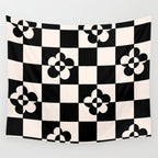 Mid century modern geometric black and white pattern Wall Tapestry Gallery Image 4