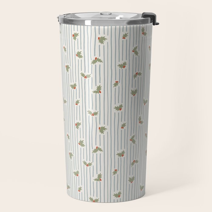 Holly Stripe Travel Mug Gallery Image 2