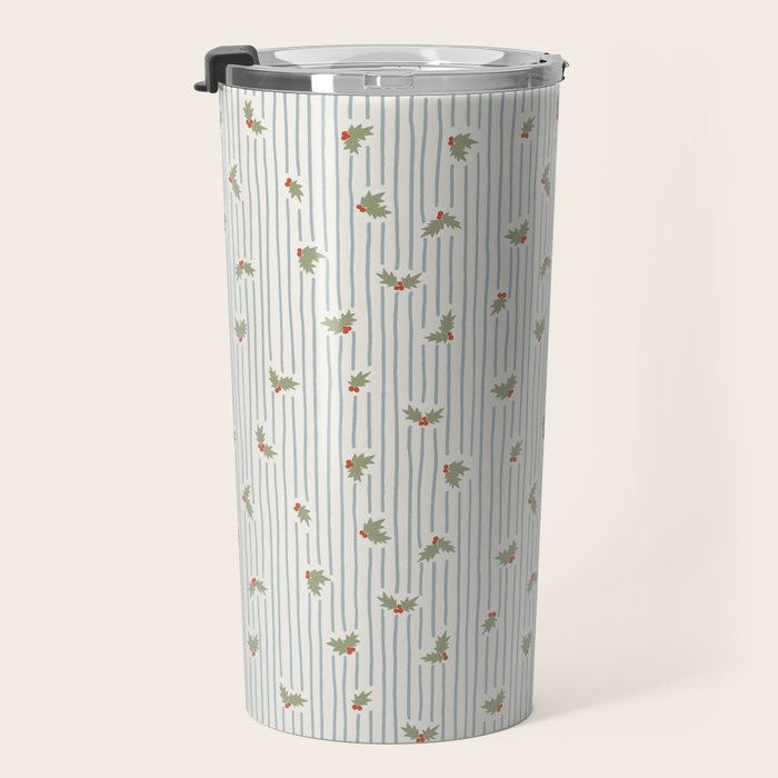 Holly Stripe Travel Mug Gallery Image 3