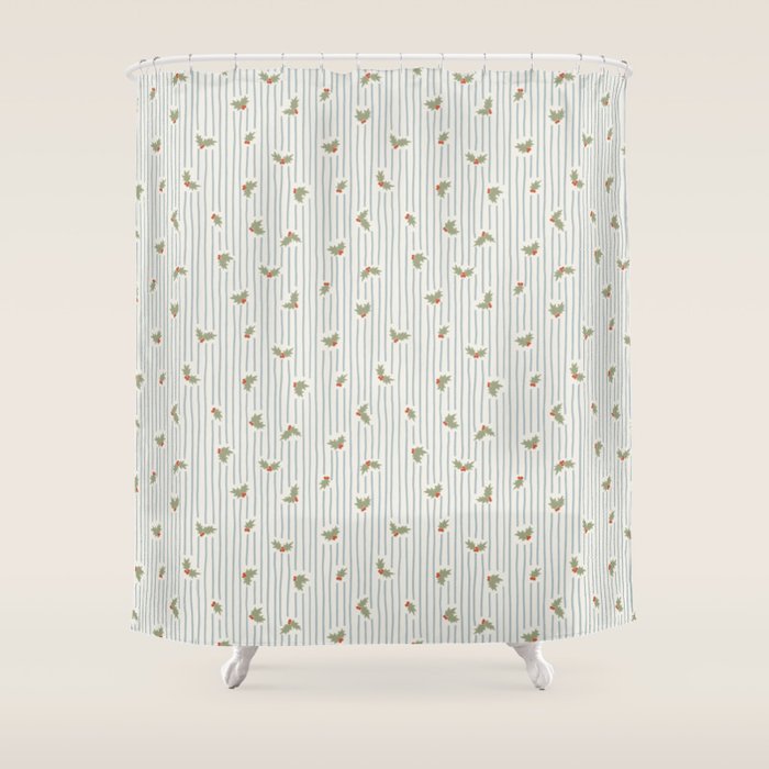 Holly Stripe Shower Curtain Gallery Image 1