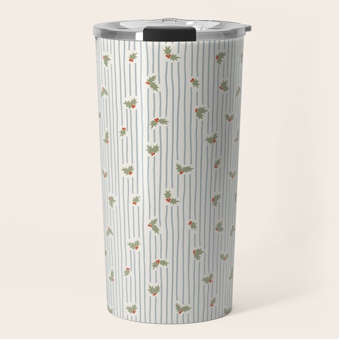 Holly Stripe Travel Mug Gallery Image 1
