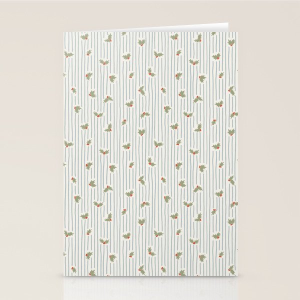Holly Stripe Stationery Card Gallery Image 2