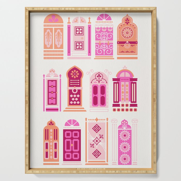 Moroccan Doors - Peach Palette Serving Tray Gallery Image 1