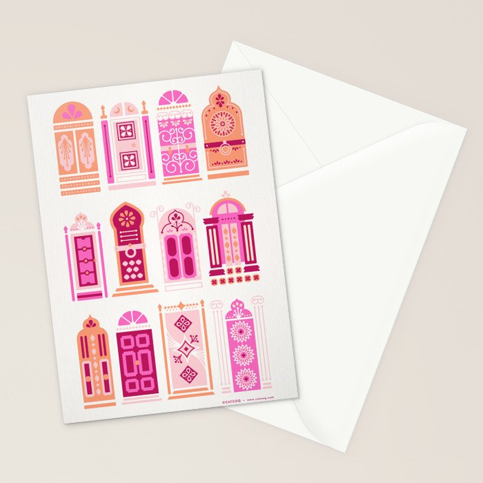 Moroccan Doors - Peach Palette Stationery Card Gallery Image 2