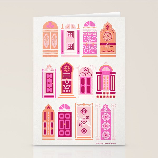 Moroccan Doors - Peach Palette Stationery Card Gallery Image 1