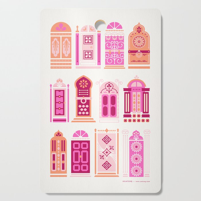 Moroccan Doors - Peach Palette Cutting Board Gallery Image 1