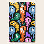 Colorful melted happy face pattern Cutting Board Gallery Image 1