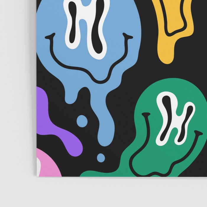 Colorful melted happy face pattern Poster Gallery Image 3