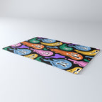 Colorful melted happy face pattern Rug Gallery Image 3