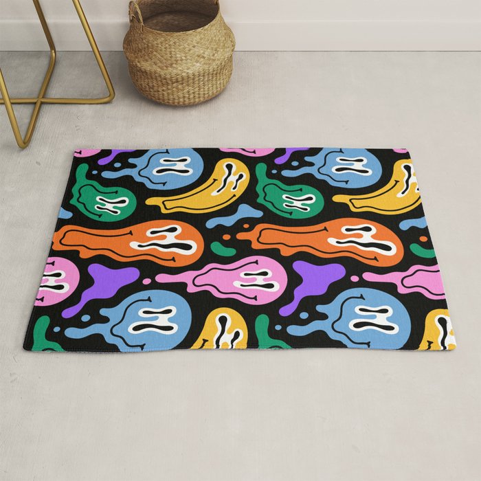 Colorful melted happy face pattern Rug Gallery Image 1