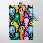 Colorful melted happy face pattern Wrapping Paper Gallery Image 1