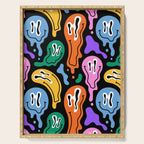 Colorful melted happy face pattern Serving Tray Gallery Image 1