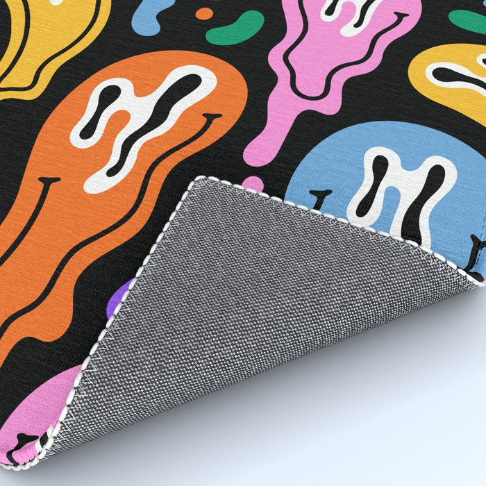 Colorful melted happy face pattern Rug Gallery Image 4