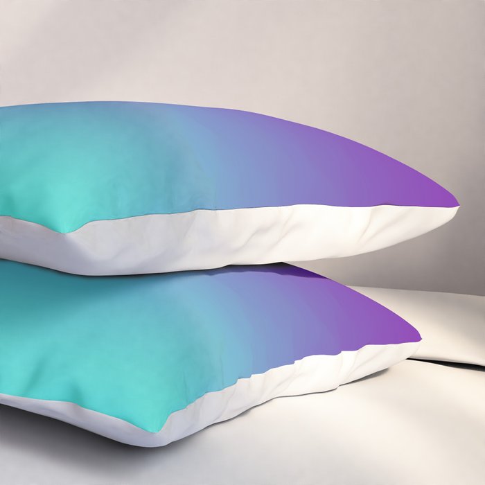 Violet Purple and Turquoise Ombre Pillow Sham Gallery Image 3