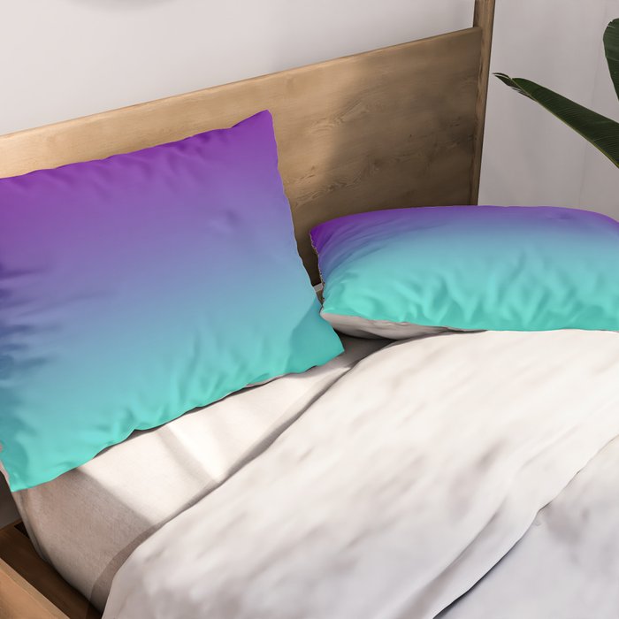 Violet Purple and Turquoise Ombre Pillow Sham Gallery Image 2