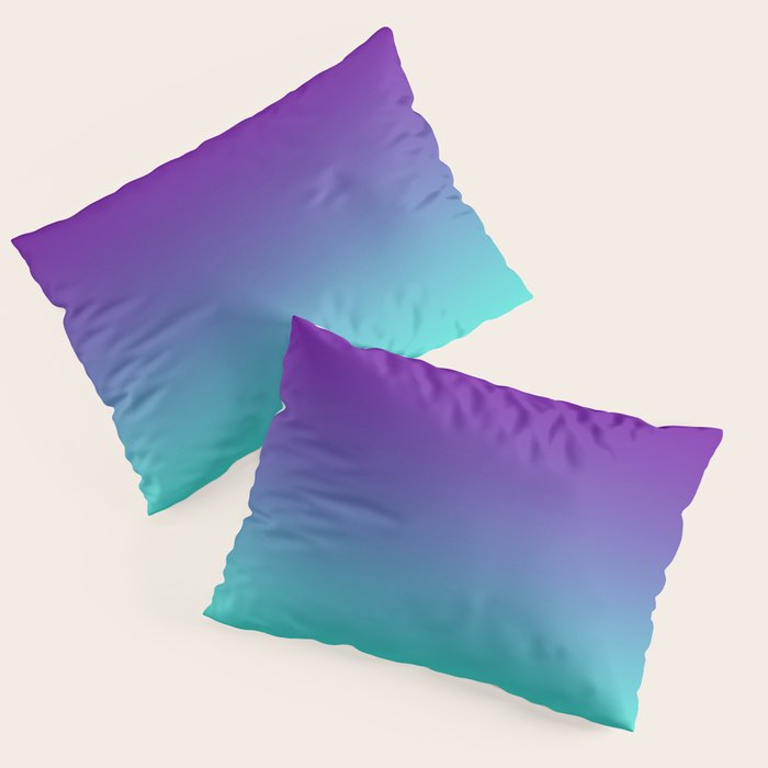 Violet Purple and Turquoise Ombre Pillow Sham Gallery Image 3