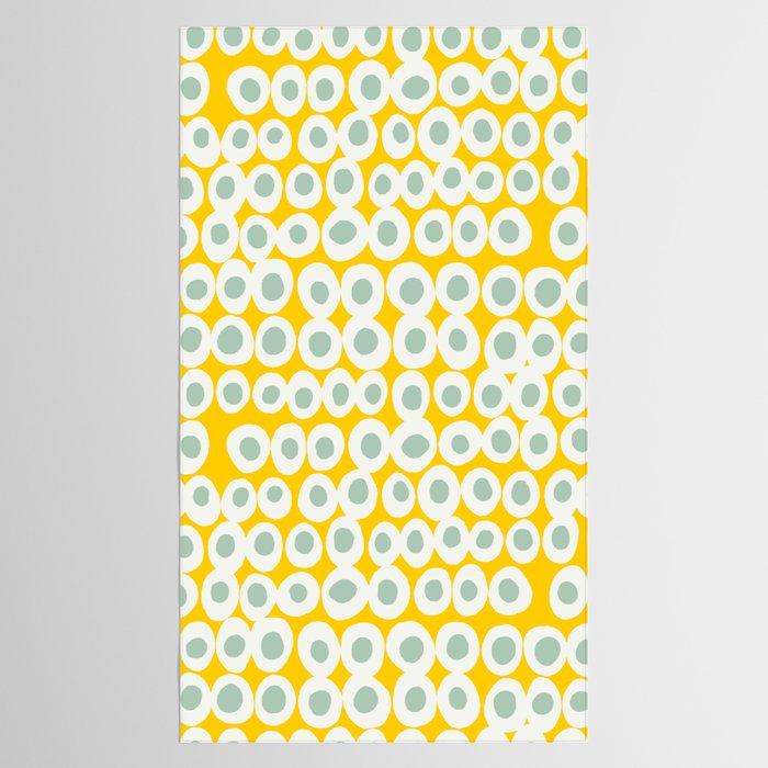 Wonderful bold dots yellow and mint Tablecloth Gallery Image 2