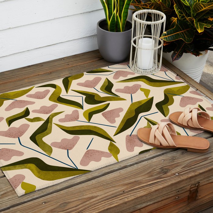 Funky Tulips Outdoor Rug Gallery Image 2