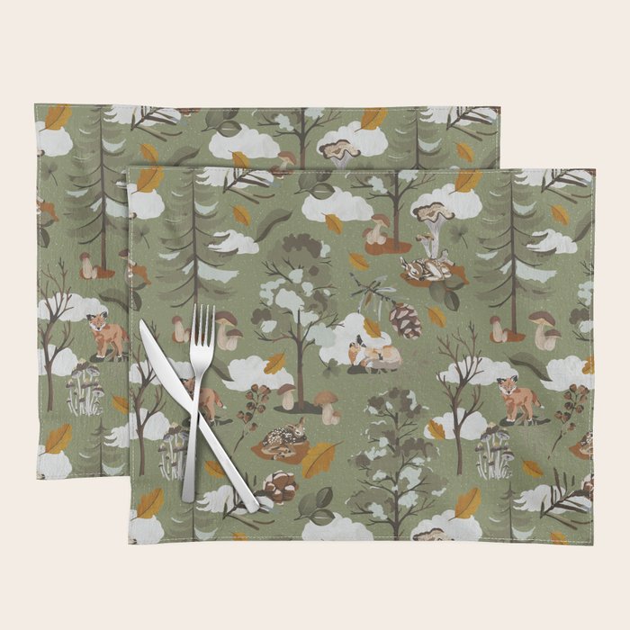 Baby animals in the leafy forest G Placemat Gallery Image 1