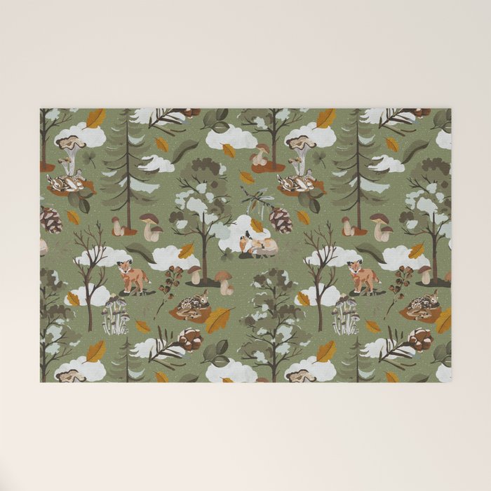 Baby animals in the leafy forest G Welcome Mat Gallery Image 1
