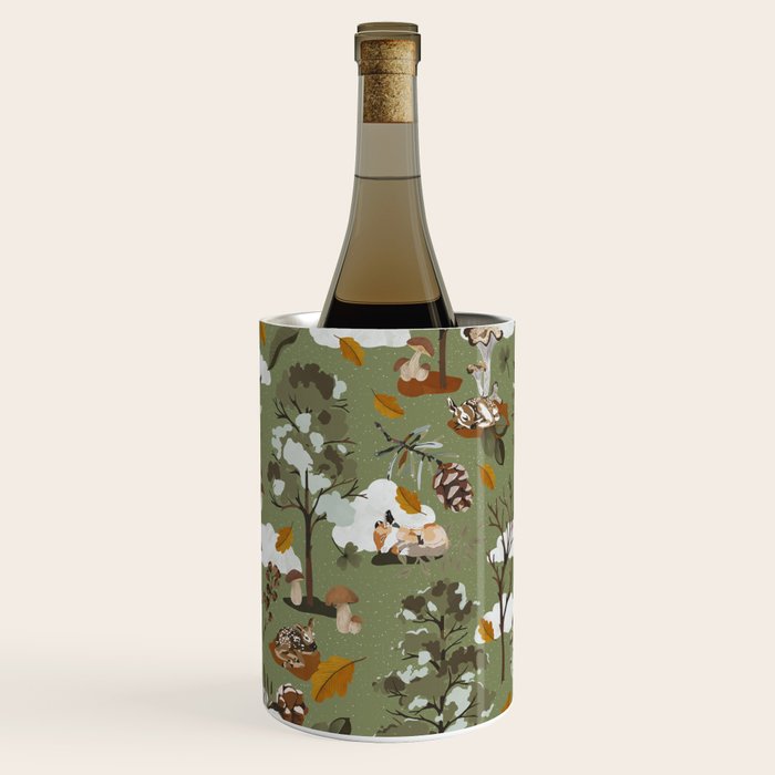 Baby animals in the leafy forest G Wine Chiller Gallery Image 1