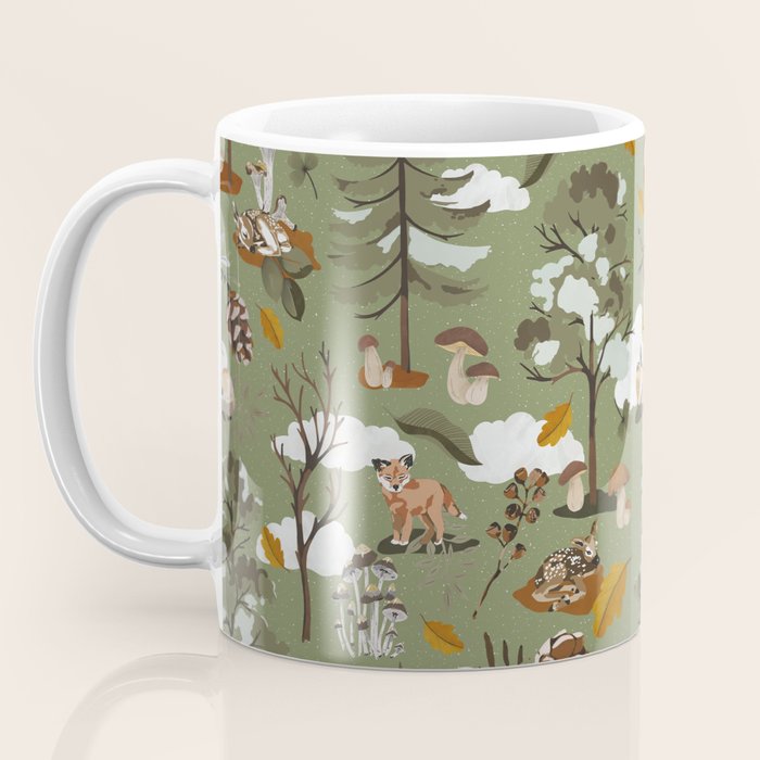 Baby animals in the leafy forest G Coffee Mug Gallery Image 3