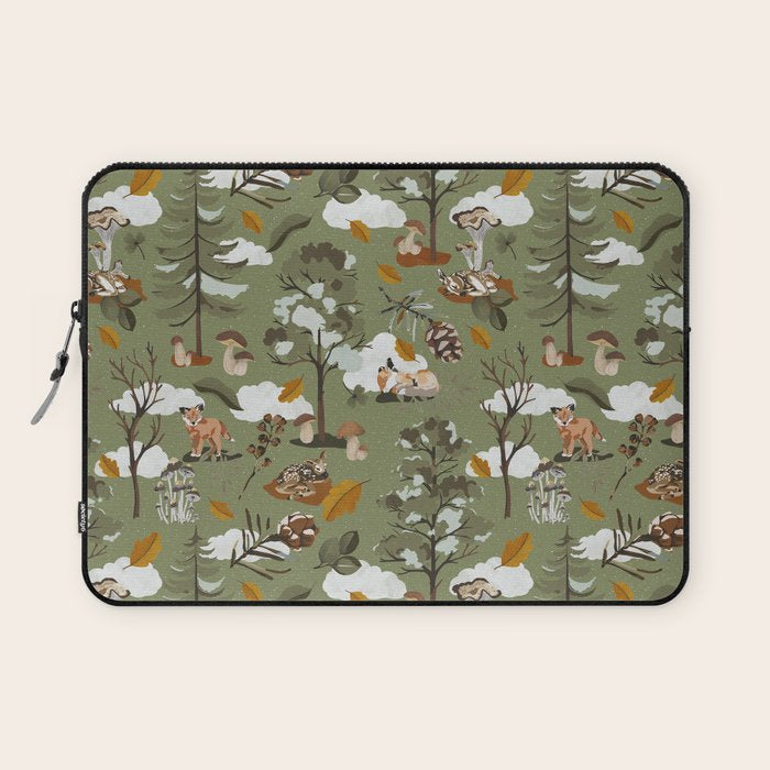 Baby animals in the leafy forest G Laptop Sleeve Gallery Image 1