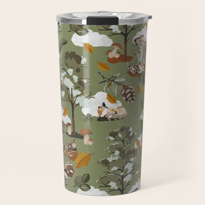 Baby animals in the leafy forest G Travel Mug Gallery Image 1