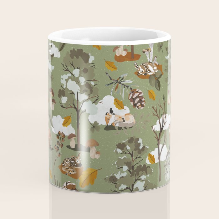 Baby animals in the leafy forest G Coffee Mug Gallery Image 4