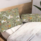 Baby animals in the leafy forest G Pillow Sham Gallery Image 2