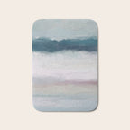 Lullaby Waves I - Dark Teal Blue White Pink Light Blue Modern Art, Ocean Waves Diptych Nursery Beach Bath Mat Gallery Image 1