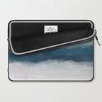 Lullaby Waves I - Dark Teal Blue White Pink Light Blue Modern Art, Ocean Waves Diptych Nursery Beach Laptop Sleeve Gallery Image 2