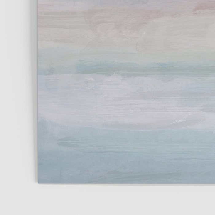 Lullaby Waves I - Dark Teal Blue White Pink Light Blue Modern Art, Ocean Waves Diptych Nursery Beach Poster Gallery Image 3