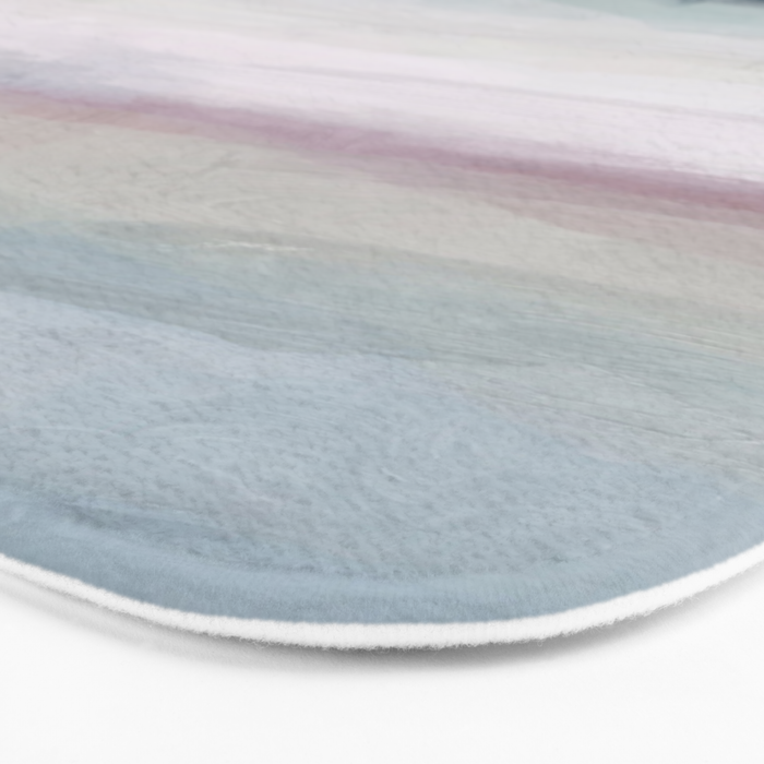 Lullaby Waves I - Dark Teal Blue White Pink Light Blue Modern Art, Ocean Waves Diptych Nursery Beach Bath Mat Gallery Image 3