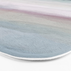 Lullaby Waves I - Dark Teal Blue White Pink Light Blue Modern Art, Ocean Waves Diptych Nursery Beach Bath Mat Gallery Image 3