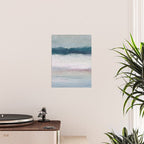 Lullaby Waves I - Dark Teal Blue White Pink Light Blue Modern Art, Ocean Waves Diptych Nursery Beach Poster Gallery Image 2