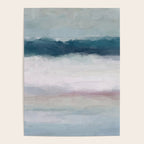 Lullaby Waves I - Dark Teal Blue White Pink Light Blue Modern Art, Ocean Waves Diptych Nursery Beach Poster Gallery Image 4