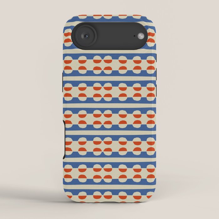 Dots and Lines - Blue and Red iPhone Case Gallery Image 2