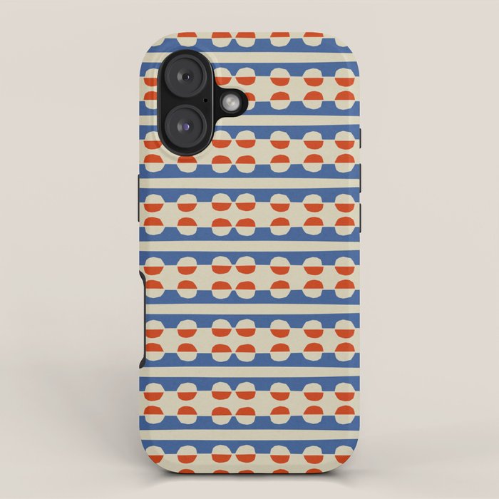 Dots and Lines - Blue and Red iPhone Case Gallery Image 1