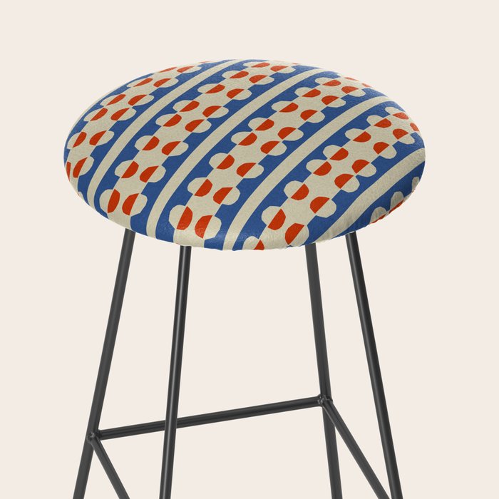 Dots and Lines - Blue and Red Stool Gallery Image 2
