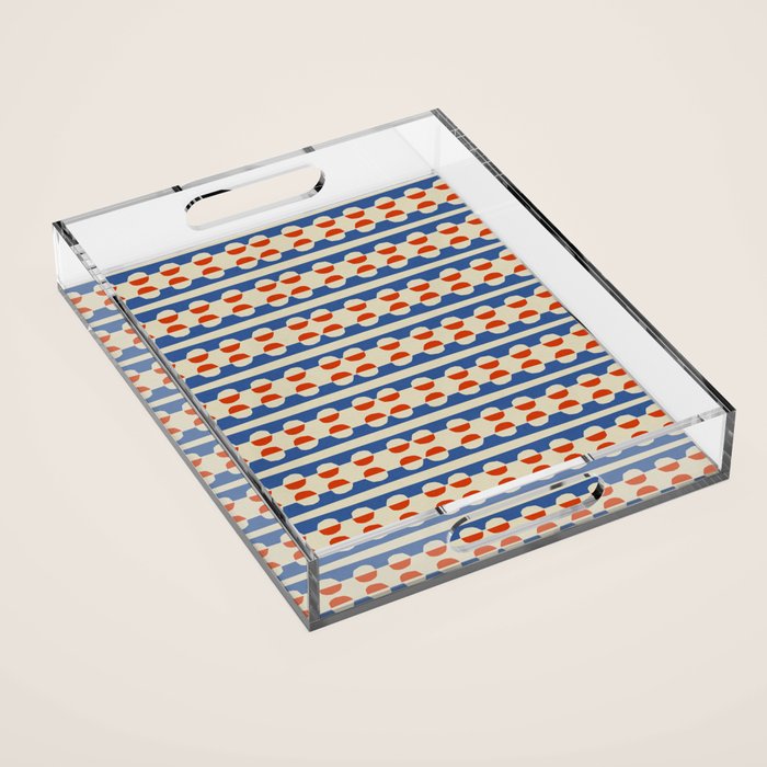 Dots and Lines - Blue and Red Acrylic Tray Gallery Image 1