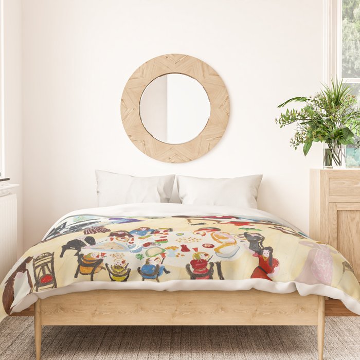 Anna Mary Robertson 'Grandma' Moses Thanksgiving American Folk Art Duvet Cover Gallery Image 3